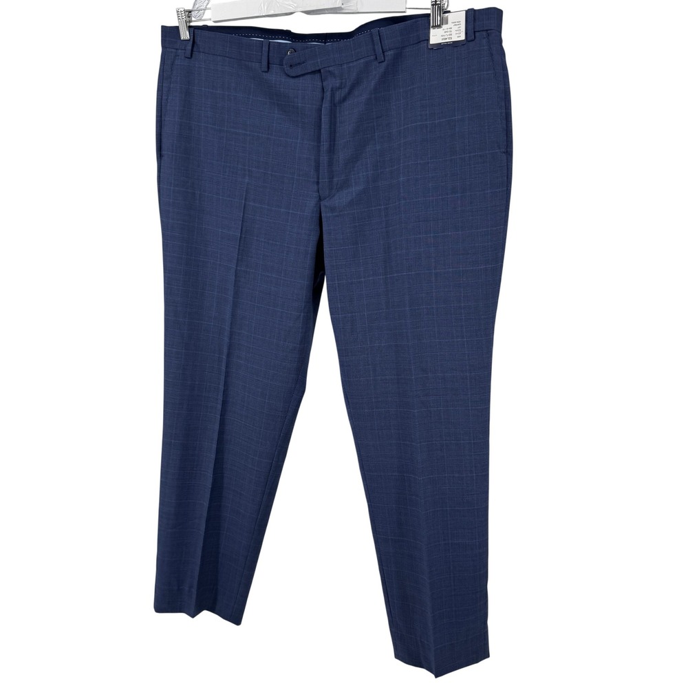 NWT Peter Millar Flynn Dress Pants Mens 46W Blue Wool Glen Plaid Check Trousers